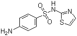 CAS # 72-14-0, Sulfathiazole, 2-(p-Aminobenzenesulfonamido)thiazole, 4-Amino-N-2-thiazolyl-benzenesulfonamide, 2-Sulfanilamidothiazole, Thiazamide