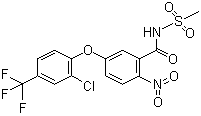 CAS # 72178-02-0, Fomesafen, 5-[2-Chloro-4-(trifluoromethyl)phenoxy]-N-(methylsulphonyl)-2-nitrobenzamide, Reflex
