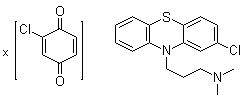 CAS # 7238-27-9, 2-Chloro-2,5-cyclohexadiene-1,4-dione compd. with 2-chloro-N,N-dimethyl-10H-phenothiazine-10-propanamine (1:?), 2-Chloro-10-[3-(dimethylamino)propyl]phenothiazine compd. with chloro-p-benzoquinone