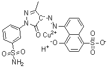 CAS 登录号：72391-07-2, [5-[[1-[3-(氨基磺酰基)苯基]-4,5-二氢-3-甲基-5-氧代-1H-吡唑-4-基]偶氮]-4-羟基-1-萘磺酸]氢铜酸