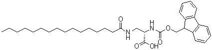 CAS 登录号：724785-41-5, N-[(9H-芴-9-基甲氧基)羰基]-3-[(1-氧代十六烷基)氨基]-L-丙氨酸
