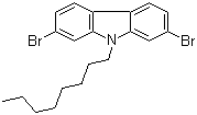 structure of CAS# 726169-75-1, 2,7-Dibromo-9-octyl-9H-carbazole