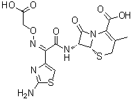CAS # 72701-01-0, (6R,7R)-7-[[(2Z)-2-(2-Amino-4-thiazolyl)-2-[(carboxymethoxy)imino]acetyl]amino]-3-methyl-8-oxo-5-thia-1-azabicyclo[4.2.0]oct-2-ene-2-carboxylic acid