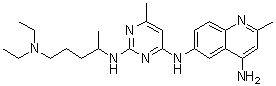 CAS # 733767-34-5, N6-[2-[[4-(Diethylamino)-1-methylbutyl]amino]-6-methyl-4-pyrimidinyl]-2-methyl-4,6-quinolinediamine, NSC 23766