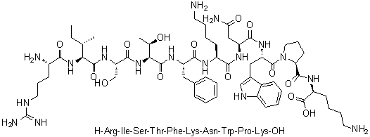CAS # 735329-33-6, L-Arginyl-L-isoleucyl-L-seryl-L-threonyl-L-phenylalanyl-L-lysyl-L-asparaginyl-L-tryptophyl-L-prolyl-L-lysine