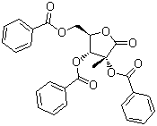structure of CAS# 7392-74-7, 2,3,5-Tri-O-benzoyl-2-C-methyl-D-ribonic acid-1,4-lactone