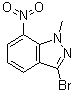structure of CAS# 74209-37-3, 3-Bromo-1-methyl-7-nitro-1H-indazole
