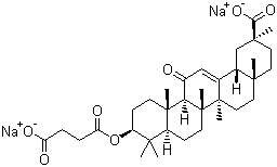 CAS # 7421-40-1, Carbenoxolone disodium, Disodium (2S,4aS,6aR,6aS,6bR,8aR,10S,12aS,14bR)-2,4a,6a,6b,9,9,12a-heptamethyl-10-(4-oxido-4-oxobutanoyl)oxy-13-oxo-3,4,5,6,6a,7,8,8a,10,11,12,14b-dodecahydro-1H-picene-2-carboxylate