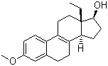 CAS # 7443-72-3, 13-Ethyl-3-methoxygona-1,3,5(10),8-tetraen-17beta-ol, (13S,14S,17S)-13-Ethyl-3-methoxy-6,7,11,12,14,15,16,17-octahydrocyclopenta[a]phenanthren-17-ol