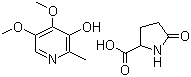 CAS # 74536-44-0, Metadoxine, 5-Oxo-L-proline compound with 5-hydroxy-6-methylpyridine-3,4-dimethanol (1:1)