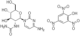 CAS 登录号：7474-54-6, 1-(2-脱氧-2-脲基-beta-D-吡喃葡萄糖基)胞嘧啶苦味酸盐
