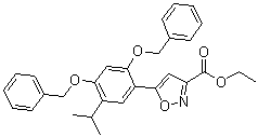 structure of CAS# 747414-20-6, 5-[2,4-二(苄氧基)-5-异丙基苯基]异恶唑-3-羧酸乙酯