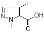 structure of CAS# 75092-30-7, 4-Iodo-1-methyl-1H-pyrazole-5-carboxylic acid