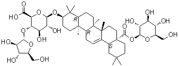 CAS # 7518-22-1, Oleanoside E, Oleanane, beta-D-glucopyranosiduronic acid deriv., Chikusetsusaponin 4