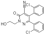 CAS # 75660-48-9, 5,6-Bis(2-chlorophenyl)-2,3-dihydro-2-(2-hydroxyethyl)-3-oxo-4-pyridazinecarbonitrile, NSC 362450