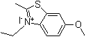 CAS # 76328-38-6, 3-Ethyl-6-methoxy-2-methylbenzothiazolium iodide