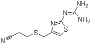 structure of CAS# 76823-93-3, 3-(2-胍基-噻唑-4-基甲硫)-丙腈