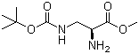 structure of CAS# 77087-60-6, 3-[[(1,1-Dimethylethoxy)carbonyl]amino]-L-alanine methyl ester