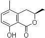 CAS # 7734-92-1, 5-Methylmellein, (3R)-3,4-Dihydro-8-hydroxy-3,5-dimethyl-1H-2-benzopyran-1-one, (-)-5-Methylmellein, (3R)-5-Methylmellein