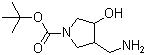 structure of CAS# 773826-73-6, 3-(氨基甲基)-4-羟基-1-吡咯烷羧酸叔丁酯