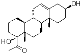 CAS # 77522-86-2, (3beta)-3,17a-Dihydroxy-D-homopregn-5-en-20-one, 1-[(1R,4aS,4bR,8S,10aR,10bS,12aS)-1,2,3,4,4a,4b,5,7,8,9,10,10a,10b,11,12,12a-Hexadecahydro-1,8-dihydroxy-10a,12a-dimethyl-1-chrysenyl]ethanone