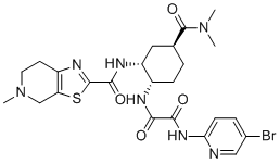 CAS # 775280-48-3, Edoxaban Bromo Impurity, N1-(5-Bromopyridin-2-yl)-N2-((1S,2R,4S)-4-(dimethylcarbamoyl)-2-(5-methyl-4,5,6,7-tetrahydrothiazolo[5,4-c]pyridine-2-carboxamido)cyclohexyl)oxalamide