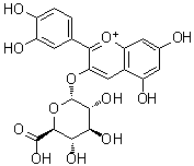 CAS 登录号：775284-61-2, 2-(3,4-二羟基苯基)-3-(beta-D-吡喃葡糖酸基氧基)-5,7-二羟基-1-苯并吡喃鎓