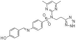 CAS 登录号：78311-79-2, N-(4,6-二甲基-2-嘧啶基)-4-[[(4-羟基苯基)亚甲基]氨基]-N-[2-(1H-四唑-5-基)乙基]苯磺酰胺