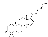 CAS 登录号：79-63-0, (3beta)-羊毛甾-8,24-二烯-3-醇, 羊毛甾醇
