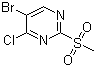 structure of CAS# 79091-24-0, 5-溴-4-氯-2-(甲基磺酰基)嘧啶