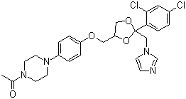 CAS # 79156-75-5, NSC 317629, 1-[4-[4-[[2-(2,4-Dichlorophenyl)-2-(1H-imidazol-1-ylmethyl)-1,3-dioxolan-4-yl]methoxy]phenyl]-1-piperazinyl]ethanone