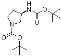 CAS 登录号：792970-20-8, (3R)-3-(叔丁氧羰基氨基)吡咯烷-1-甲酸叔丁酯