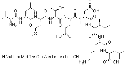 CAS 登录号：797753-27-6, L-缬氨酰-L-亮氨酰-L-蛋氨酰-L-苏氨酰-L-alpha-谷氨酰-L-alpha-天冬氨酰-L-异亮氨酰-L-赖氨酰-L-亮氨酸
