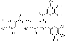 CAS # 79886-49-0, 1,2,6-Tri-O-galloyl-beta-D-glucopyranose, 1,2,6-Tri-O-galloyl-beta-D-glucose, 1,2,6-Tri-galloyl-beta-D-glucose