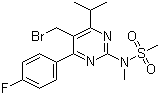 structure of CAS# 799842-07-2, 5-(Bromomethyl)-4-(4-fluorophenyl)-6-isopropyl-2-[methyl(methylsulfonyl)amino]pyrimidine