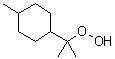 CAS # 80-47-7, p-Menth-8-yl hydroperoxide, 1-Methyl-1-(4-methylcyclohexyl)ethyl hydroperoxide, Luperox PMHP, Permentha H, Trigonox NT, Trigonox NT 50, p-Menthane hydroperoxide