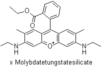 CAS 登录号：80083-40-5, 颜料红 81:1, 9-[2-(乙氧羰基)苯基)]-3,6-二(乙氨基)-2,7-二甲基呫吨鎓硅钼钨酸盐