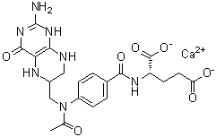 CAS # 80402-40-0, N-[4-[Acetyl[(2-amino-1,4,5,6,7,8-hexahydro-4-oxo-6-pteridinyl)methyl]amino]benzoyl]-L-glutamic acid calcium salt (1:1), NSC 330762