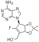 structure of CAS# 805245-45-8, (3aS,4S,6aR)-4-(6-Amino-9H-purin-9-yl)-5-fluoro-3a,6a-dihydro-2,2-dimethyl-4H-cyclopenta-1,3-dioxole-6-methanol