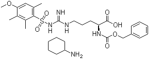 structure of CAS# 80745-09-1, N-苄氧羰基-N'-(4-甲氧基-2,3,6-三甲基苯磺酰基)-L-精氨酸环己胺盐