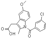 CAS # 807614-94-4, [1-(3-Chlorobenzoyl)-5-methoxy-2-methyl-1H-indol-3-yl]acetic acid, 1-(3-Chlorobenzoyl)-5-methoxy-2-methyl-1H-indole-3-acetic acid