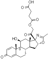 CAS # 81201-81-2, (11beta,16beta)-21-(3-Carboxy-1-oxopropoxy)-11-hydroxy-2'-methyl-5'H-pregna-1,4-dieno[17,16-d]oxazole-3,20-dione