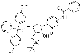 CAS # 81246-78-8, N-Benzoyl-5'-O-[bis(4-methoxyphenyl)phenylmethyl]-3'-O-[(1,1-dimethylethyl)dimethylsilyl]cytidine