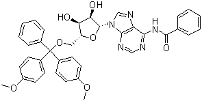 structure of CAS# 81246-82-4, 5'-O-(4,4'-二甲氧基三苯甲基)-N6-苯甲酰基腺苷