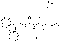 structure of CAS# 815619-80-8, N2-[芴甲氧羰基]-L-赖氨酸烯丙酯单盐酸盐