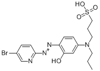 structure of CAS# 81608-06-2, 2-(5-Bromo-2-pyridylazo)-5-(N-n-propyl-N-3-sulfopropylamino)phenol