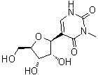 structure of CAS# 81691-06-7, 3-Methyl-5-beta-D-ribofuranosyl-2,4(1H,3H)-pyrimidinedione