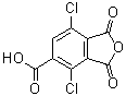 structure of CAS# 81742-10-1, 4,7-Dichloro-1,3-dihydro-1,3-dioxo-5-isobenzofurancarboxylic acid
