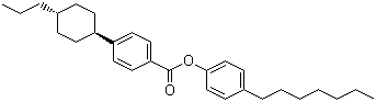 CAS 登录号：81929-42-2, 4-(反式-4-丙基环己基)苯甲酸对庚基苯酚酯