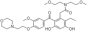 structure of CAS# 819812-04-9, 2-Ethyl-3,5-dihydroxy-N,N-bis(2-methoxyethyl)-6-[3-methoxy-4-[2-(4-morpholinyl)ethoxy]benzoyl]benzeneacetamide